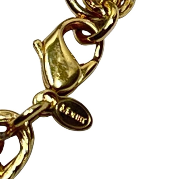 VTG MONET Gold-tone Metal Chain Black Lucite Ball Pendant Runway Necklace 16.5" - Picture 11 of 16